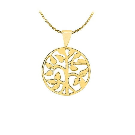 Fine Jewelry Vault UBPD3057AGVY Amazingly Designed 18K Yellow Gold Vermeil Floral Circle Pendant with a Free 16 in. Chain