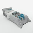 thumbnail image 2 of Ambesonne Pug Bedding Set 3 Pcs, Fun Dog with Flowers, Twin, Teal Grey, 2 of 2