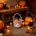 thumbnail image 5 of Halloween Boho Cotton Rope Basket with Handle,Woven Ghost Boo Candy Bucket for Trick-or-Treat Party Favor Gift Storage Display, 5 of 6