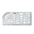 thumbnail image 1 of Transparent Ruler Scale Portable Rulers Multi-functional Measuring Tool Template Drafting Circle Supply for Carpenter School Type 3, 1 of 7