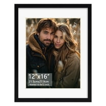 9x12 Picture Frames 1 Pack, 12x16 without Mat and 9x12 with Mat, Black