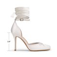 thumbnail image 2 of DREAM PAIRS Women's Ballet High Heels Closed Toe Pumps | High Stiletto Heels Adjustable Strap Square Toe Pumps Shoes for Party Wedding Dance, 2 of 8