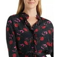 thumbnail image 2 of Lucky Brand Women's Mackenzie Floral Long Sleeve Crepe Shirtdress Black Size Small, 2 of 3