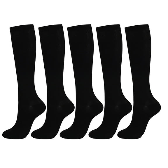 Socks Fashion 5 Pairs Compression Knee High Support Stockings For Men Socks For Women
