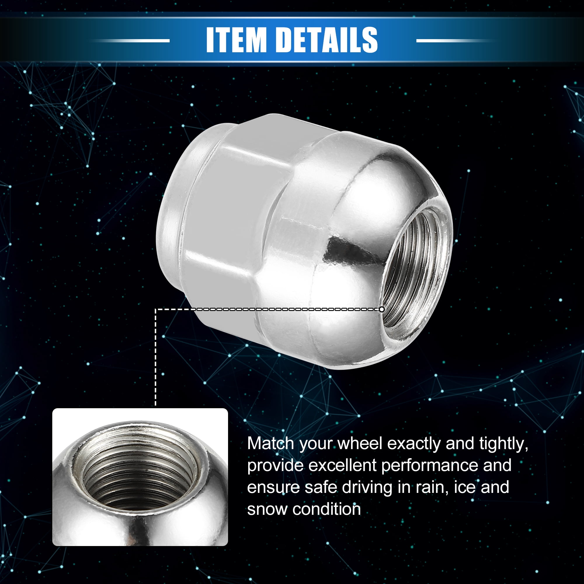 5 Pcs Wheel Lug Nuts Compatible for Honda Odyssey for Honda Pilot, Durable Chorme Plated M14x1.5 Carbon Steel Silver Tone