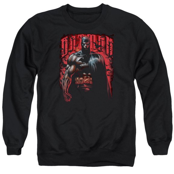 Batman Red Knight Adult Crewneck Sweatshirt Black