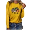 thumbnail image 1 of EQWLJWE Hauts d'Entraînement à Manches Longues pour Femmes C'est l'Automne Yall Femme Col Rond Imprimé Chandail Hauts Blouse à Manches Longues Vêtements d'Automne pour Femmes, 1 of 4