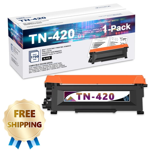 TN420 Black Toner Cartridge 1 Pack Replacement for Brother DCP-7060D HL-2220 Printer