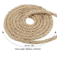 thumbnail image 2 of Unique Bargains 3/8 Inch 29.6 Feet Jute Rope Natural Manila Rope 4 Strand Twisted Thick Heavy Twine Rope, 2 of 5