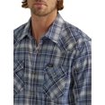 thumbnail image 3 of Wrangler® Men's and Big Men's Regular Fit Long Sleeve Fashion Twill Plaid Shirt, Sizes S-2XL, 3 of 3