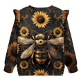 thumbnail image 6 of Xixirimido Bee Sunflower Print Toddler Girls Sweatshirt Long sleeve Pullover Top Crewneck Sweater Kids Cute Graphic Pullover Sweater Fall Winter Clothes, for 5-6Y, 6 of 7