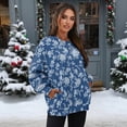 thumbnail image 3 of HELLHERO Flower Print Women Pullover Top Long Sleeve, Warm Crewneck Sweatshirt with Pocket Oversized Sweatshirt Fashion Clothes Size XXL, 3 of 7