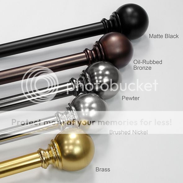 Better Homes & Gardens 1 in Matte Black Ball Single Curtain Rod, 32 in to 120 in