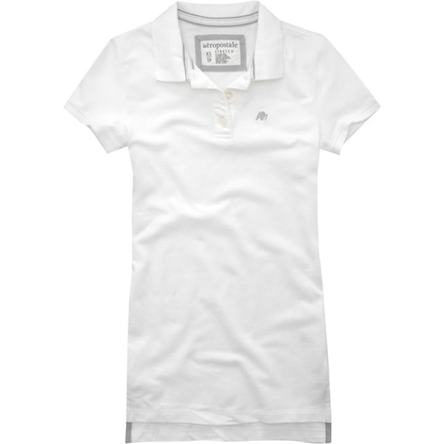 Aeropostale Womens Uniform A87 3 Button Polo Shirt, Blanco, X-Large