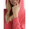 thumbnail image 2 of Time and Tru Women's Waffle Full Zip Hoodie with Long Sleeves, Sizes S-XXXL, 2 of 4