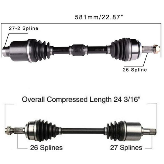 Front Left and Right MANUAL TRANSMISSION Axles for Honda Civic 1.8L 2012-2015