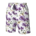 thumbnail image 5 of Kdxio Orchids Flowers Pattern Mens Casual Shorts - Drawstring Summer Beach Sports Shorts for Men, 5 of 9