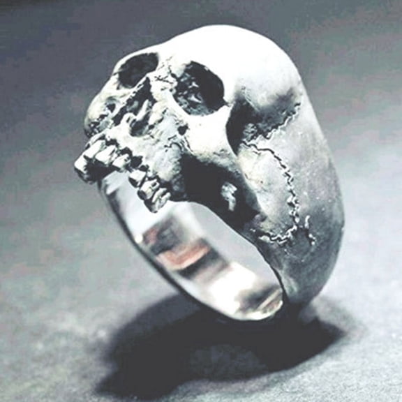 Mens Alloy Geometric Skull Ring European American Goth Punk Rock Ring Fashion Jewelry Accessory Electroplated Scorpion Ring Silver Ring