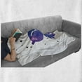 thumbnail image 6 of Celestial Soft Flannel Fleece Throw Blanket, Heavenly Galaxy Rabbit Silhouette with Constellation, Cozy Plush for Indoor and Outdoor Use, 60" x 80", Royal Blue Fuchsia, by Ambesonne, 6 of 6
