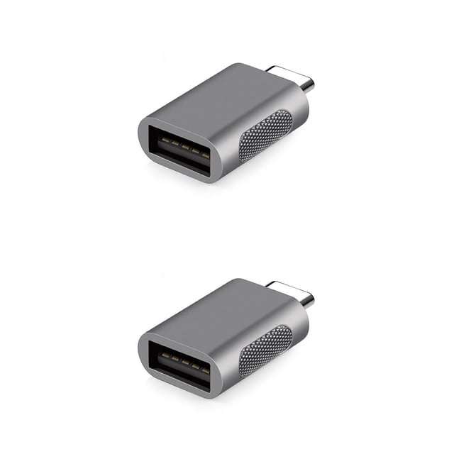 ZLight Type C to USB 3.0 Adapter Fast Charger Universal Alloy Multi-purpose High Efficient Card Reader Converter for Phone PC Gray 2Set