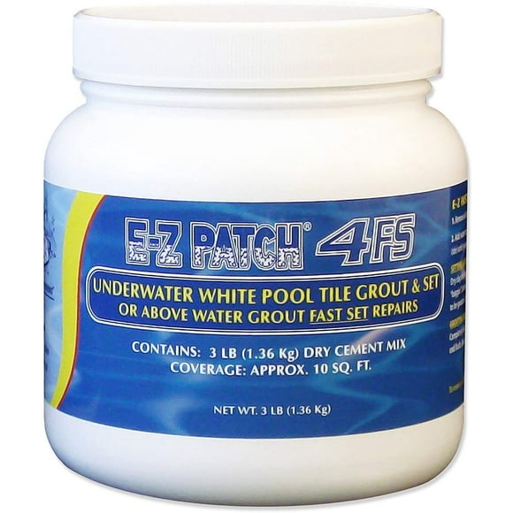 E-Z Patch 4 Fast Set Underwater or Above Water White Pool Tile Grout Repair Kit - 3 Pounds