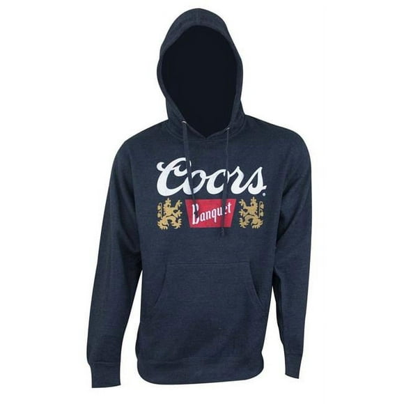 Coors 40762-Large Coors Banquet Mens Navy Blue Hoodie - Large