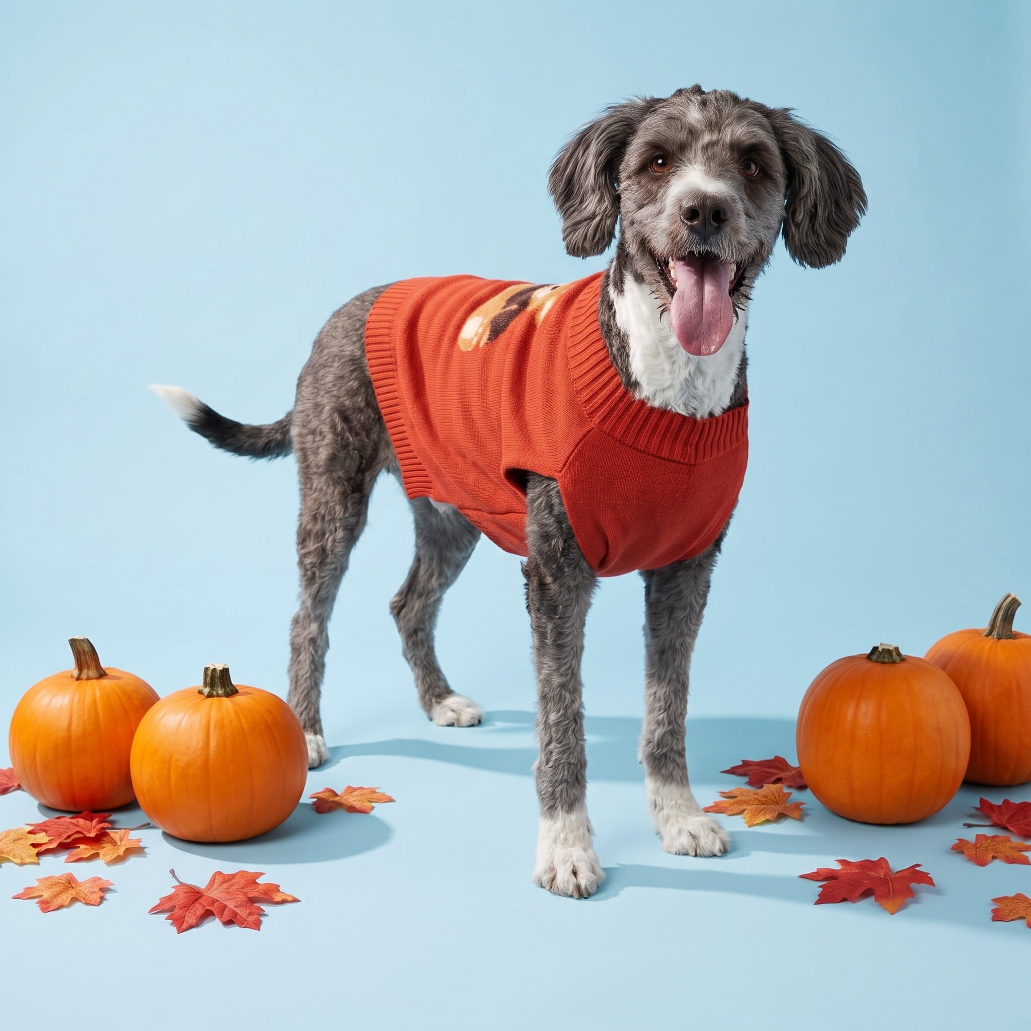 Vibrant Life Teddy Bear Dog Sweater, Orange, XL, Among Other English Mastiff, Great Dane