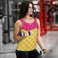 thumbnail image 6 of Bixox Women's Red Ice Cream Printed Sleeveless Fitness Workout Running Quick-Dry Tank Top, 6 of 7
