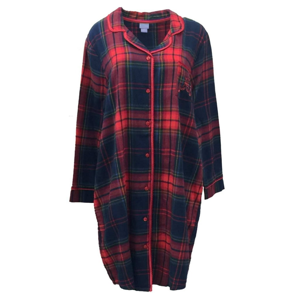 red plaid night gown
