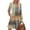 Beige, variant on Women's Long Sleeve Pleated Round Neck Plaid Stripe Print Casual Dress With Pockets Beige L