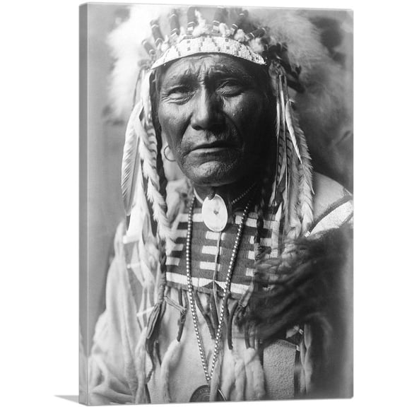 ARTCANVAS Ghost Bear Crow Indian Montana Canvas Art Print by Edward S. Curtis - Size: 26" x 18" (0.75" Deep)