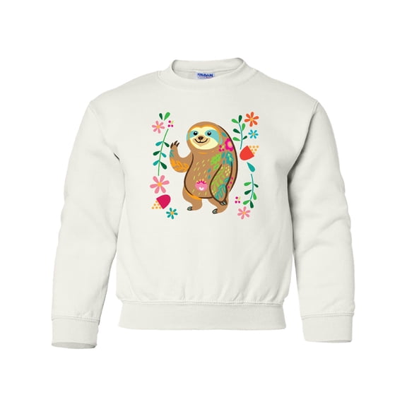 Inktastic Sloth Cute for Girls Youth Sweatshirt