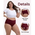 thumbnail image 5 of OEIOEI Plus Size XL-5XL Cotton Underwear for Women High Waist Full Coverage Briefs 5 Pack(3XL,Dark), 5 of 8