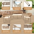 thumbnail image 6 of Vmopu Brown Patio Furniture Set 3 Pieces Outdoor Rattan Chair Wicker Garden Conversation Bistro Sets for Yard,Pool or Backyard, 6 of 11