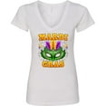 thumbnail image 3 of Inktastic Mardi Gras with Green Masquerade Mask Women's V-Neck T-Shirt, 3 of 5