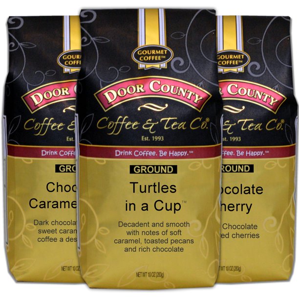 Door County Coffee Chocolate Lovers Flavored Ground Coffee Variety Pack