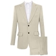 thumbnail image 4 of HBDesign Men's 2 Piece Linen Suit Slim Fit Summer Wedding Business Casual Blazer Pants Set, 4 of 7