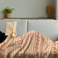 thumbnail image 3 of Kente Pattern Soft Flannel Fleece Throw Blanket, Abstract Tribal Ornament with Zigzags and Folk Birds, Cozy Plush for Indoor and Outdoor Use, 50" x 70", Orange Beige and White, by Ambesonne, 3 of 5