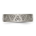 thumbnail image 3 of Titanium 6mm Trinity Symbol Wedding Band Ring Designed Religious Celtic Man Claddagh  For Dad Mens  For Him, 3 of 11