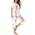 thumbnail image 4 of Wancir Women Pajama Sets Two-Piece Nightwear Short Sleeve Sleepwear 1/4 Button Down Pj Lounge Sets with Long Pants, 4 of 6