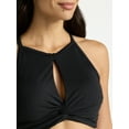 thumbnail image 4 of Time and Tru Womens and Plus Core High Neck Cutout Bikini Top, Sizes XS - 2X, 4 of 5