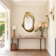 thumbnail image 4 of LuxenHome Bright Gold Metal Frame Oblong Wall Mirror, 4 of 6