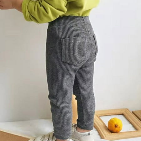 

Vunhao Toddler Girl Leggings Tough Cotton Fall Solid Elastic Waist Girls Pants on Clearance Dark Gray Size 6M