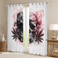thumbnail image 2 of Manfei Teen 3D Skeleton Blackout Curtains Set of 2 (52x84 Each), Leaf Botanical Window Curtains, Gothic Theme Curtains and Drapes, Curtains and Drapes Decor, 2 of 6