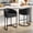 Black, variant on Romorgniz Cotton Linen Barrel Bar Stools Set of 2, Counter Height with Armrests, Double-Layer Cushion Curved Backrest, Adjustable Foot Pads,White