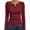 AN14_Wine, variant on Resicozy Long Sleeve Shirts for Women Henley Ribbed Fall Spring Tops Dressy Business Casual Solid Color Cute Basic Tees Khaki L