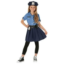 Morph Blue Police Girl Costume Toys Kids Officer Cop Uniform Dress Halloween Blue Toddler 3-4 Years
