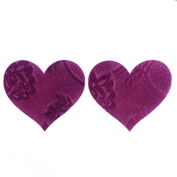 Cubiertas de pezones de empanadas suministros de estilo confiable suministros anti-protrusiones Partes clubes de múltiples forma ocultando kylace corazón púrpura 1 par Inevent AP008651-06
