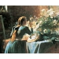 thumbnail image 2 of Unknown 17x15 Black Ornate Wood Framed with Double Matting Museum Art Print Titled - Smell the Flowers, 2 of 4