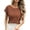 C-Brown62, variant on DHFJKG Women Crochet Summer Top Short Sleeve Beach Shirts Loose Fit Casual Solid Color Hollow Out Crew Neck Basic Tee Vacation Clothes Stylish Tops